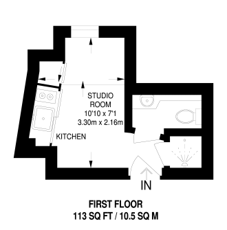 Floorplan of a studio flat