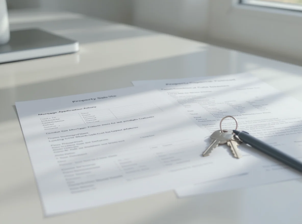Property sale documents and keys on a desk representing the complications of selling an ex-council flat