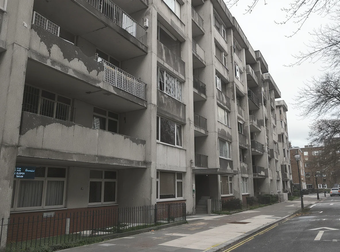 London ex-council housing block exterior