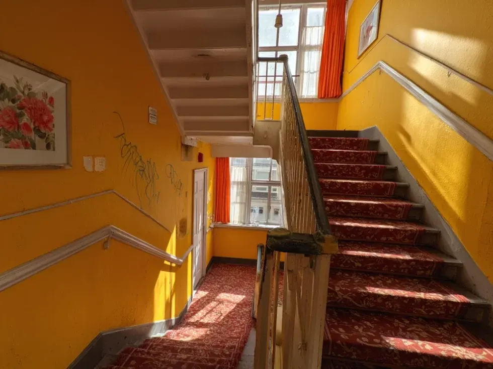 Communal area of a block of flats in poor condition