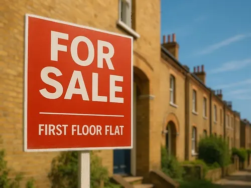 Flat with for sale board outside