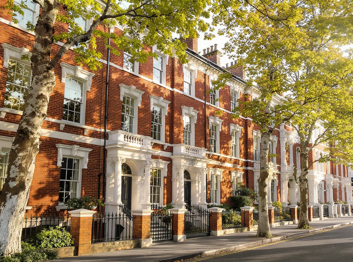 A row of London leasehold flats