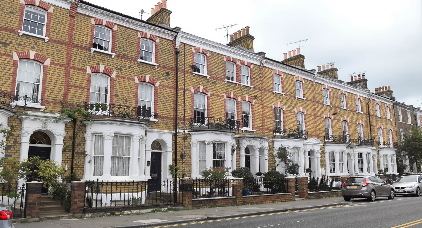 A row of London Victorian leasehold flats