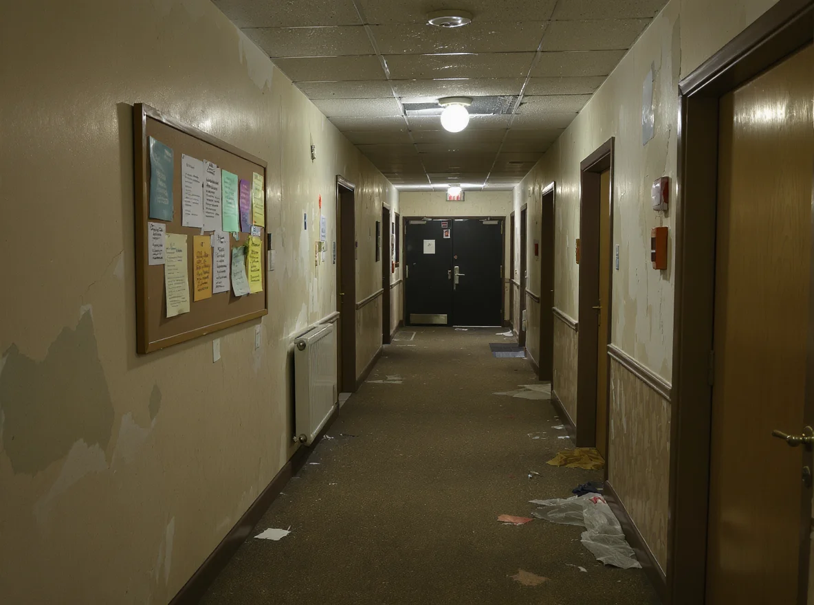 Communal hallway in a leasehold block