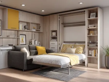 Modular studio flat with foldaway bed