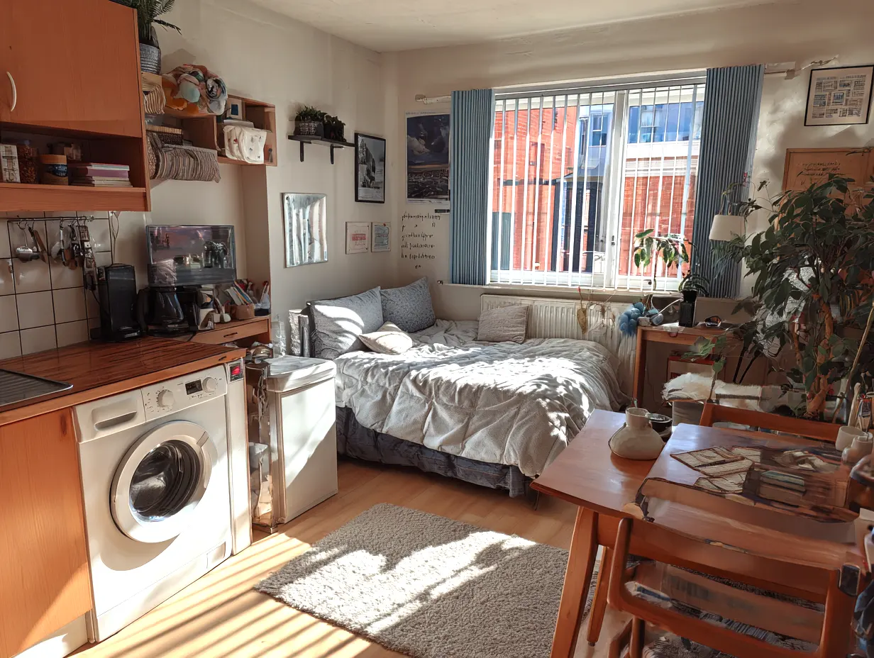 Old fashioned studio flat