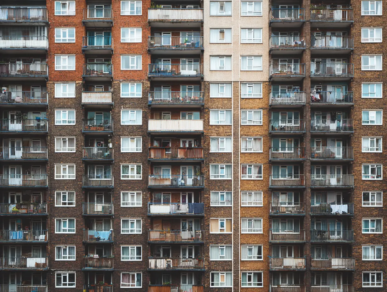 Old high-rise block of flats in London
