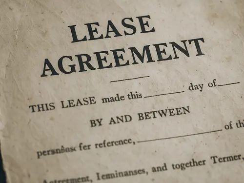 Old paper lease agreement