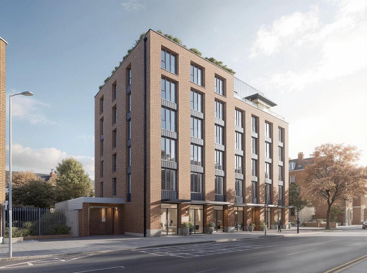 Modern studio flat building