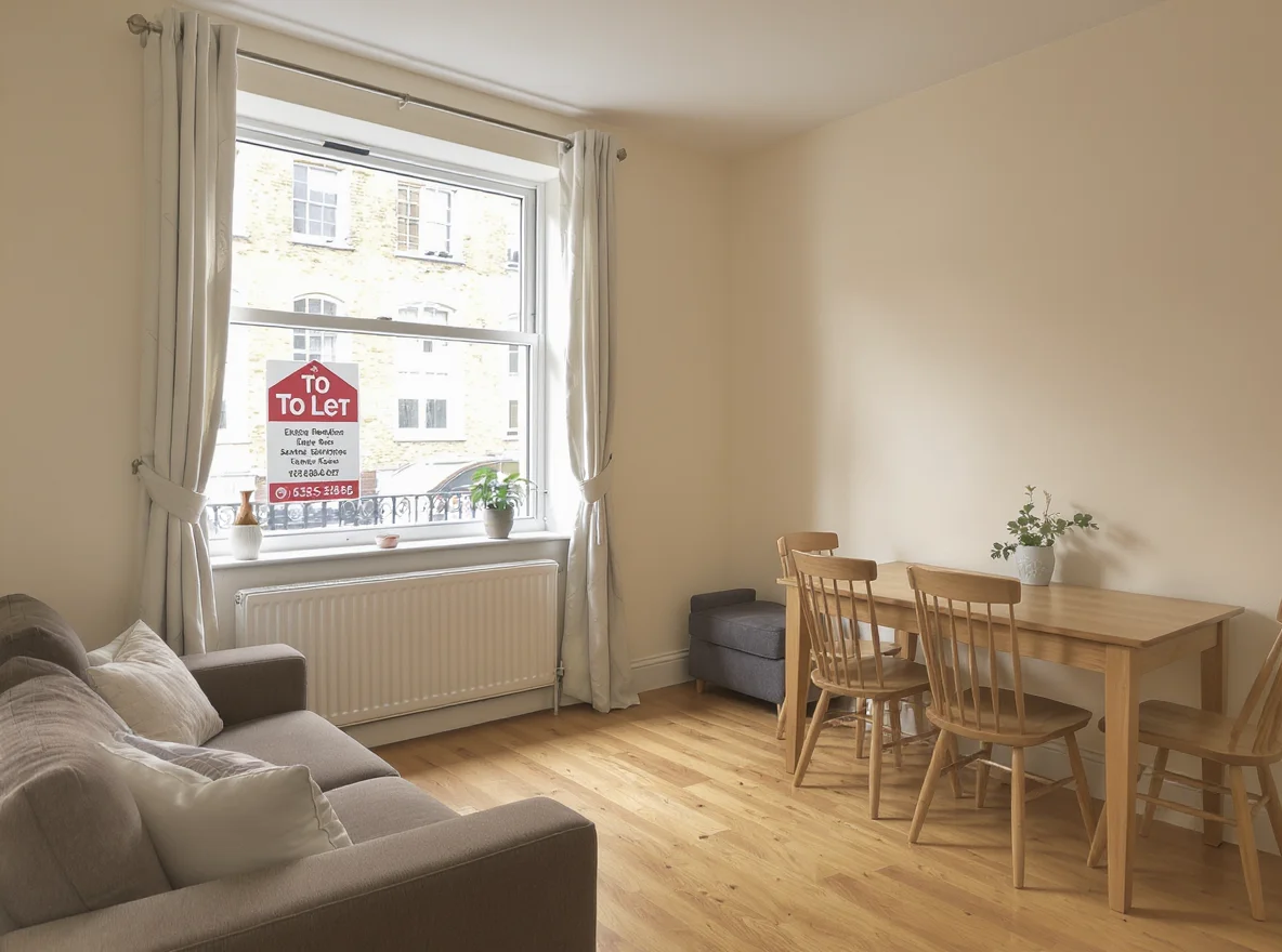 A tenanted London flat with a 'to let' sign outside