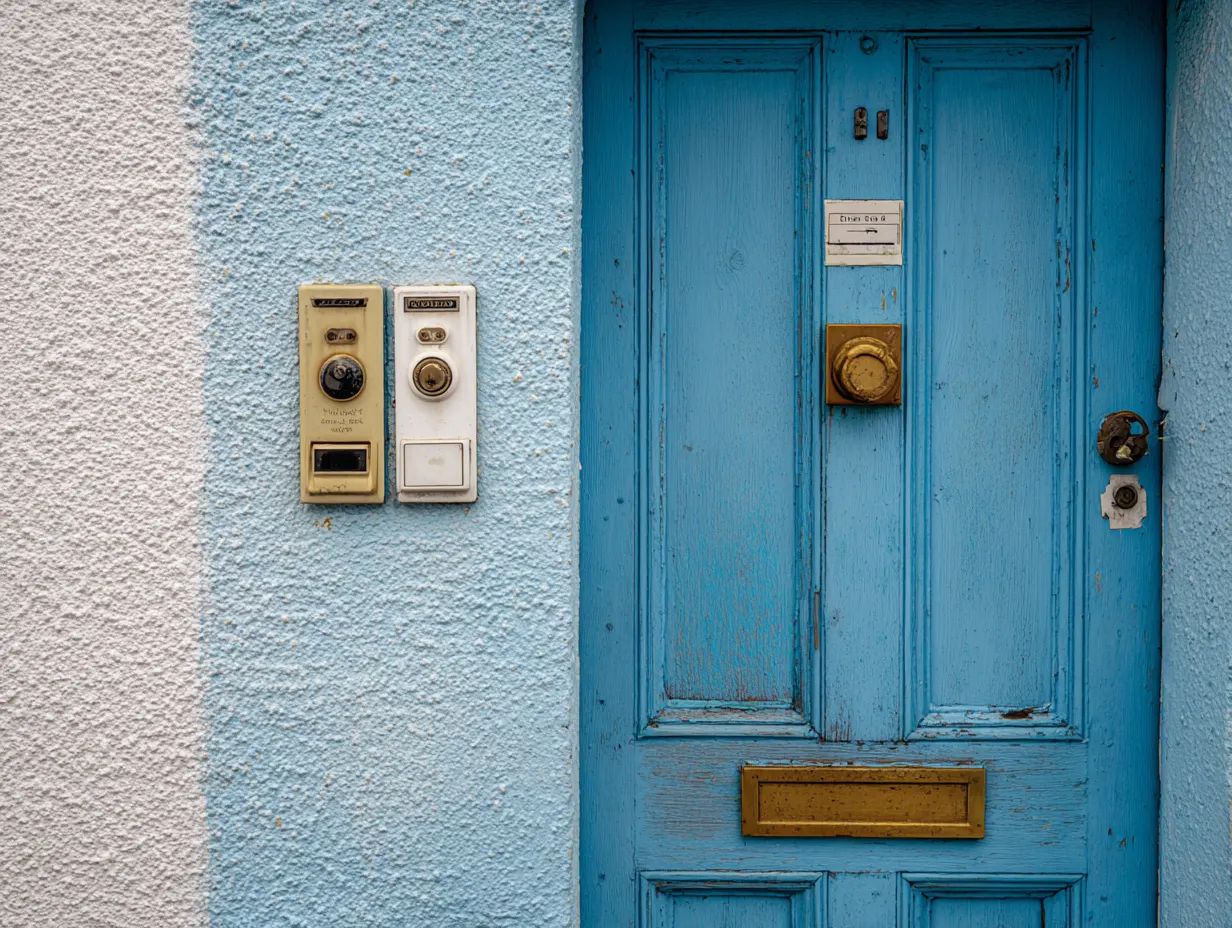 Two doorbells outside flats