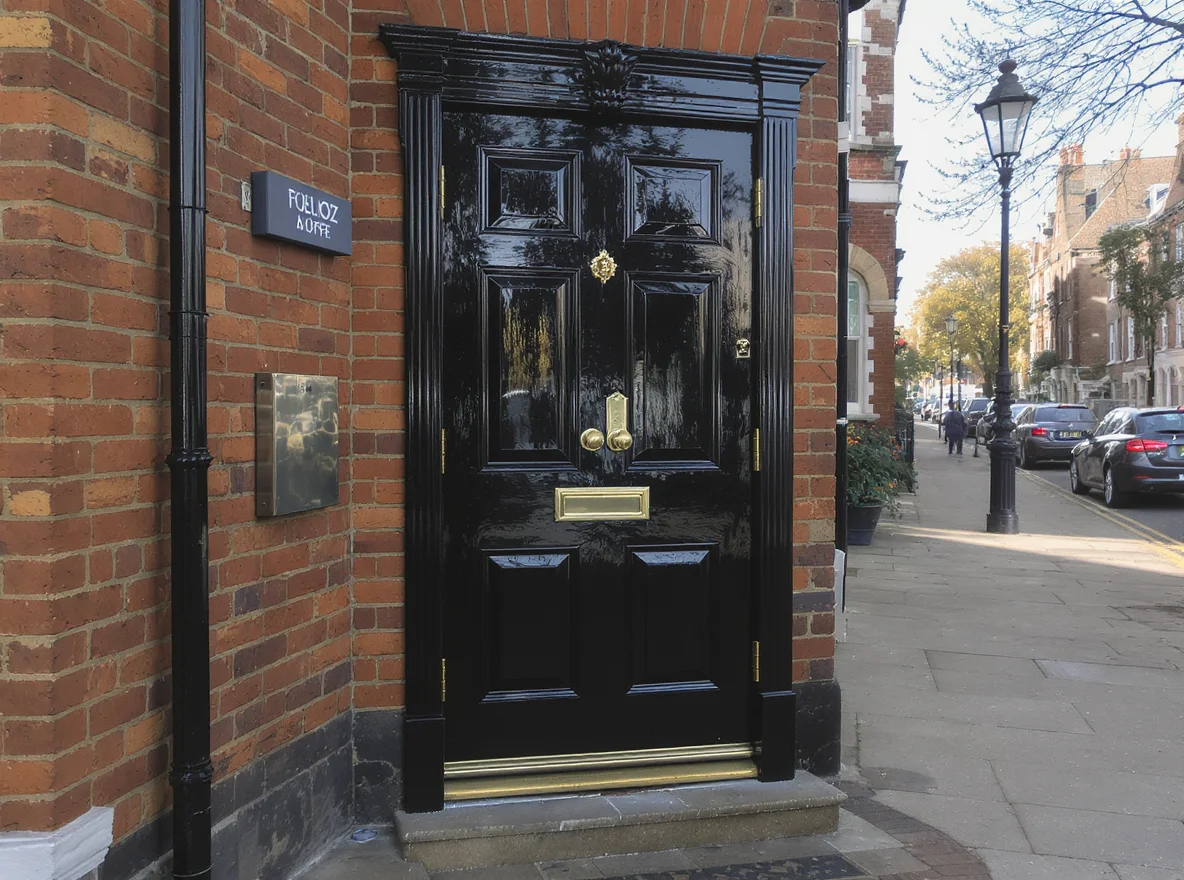 Front entrance of a London Victorian house converted into two flats, with two doorbells visible